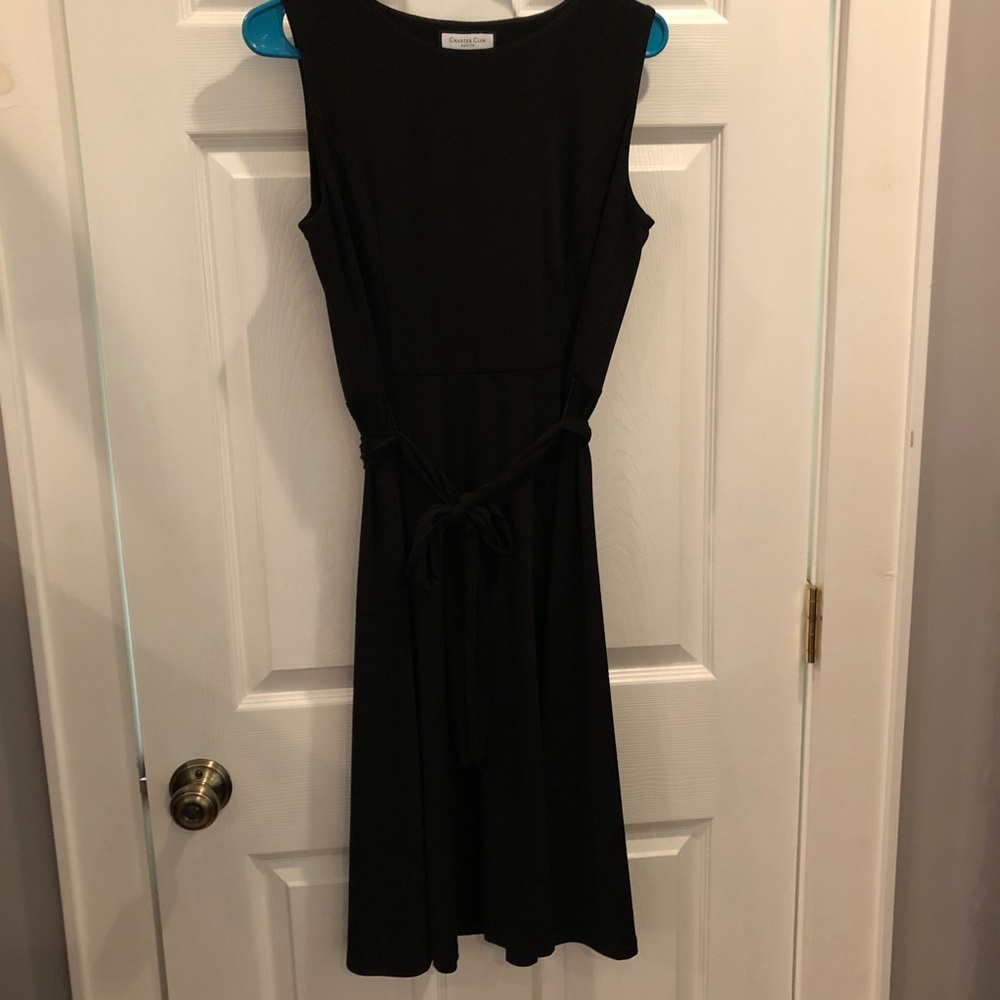Charter Club Petite fit and flare black dress, M